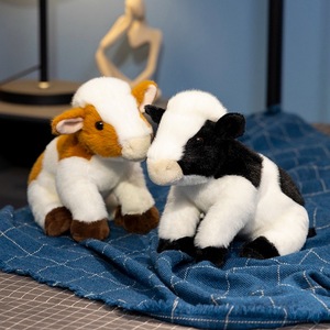EN STOCK doux mignon kawaii peluches peluches animal vache juguetes poupée enfants bébé noir blanc vache peluche peluche jouet - Product Image 2