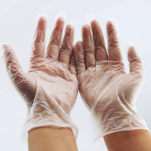 Gants jetables en vinyle pour le service alimentaire, longueur 24 cm, sans silicone, sans poudre, lisses, avec poignet froncé, personnalisables, stériles - Product Image 6