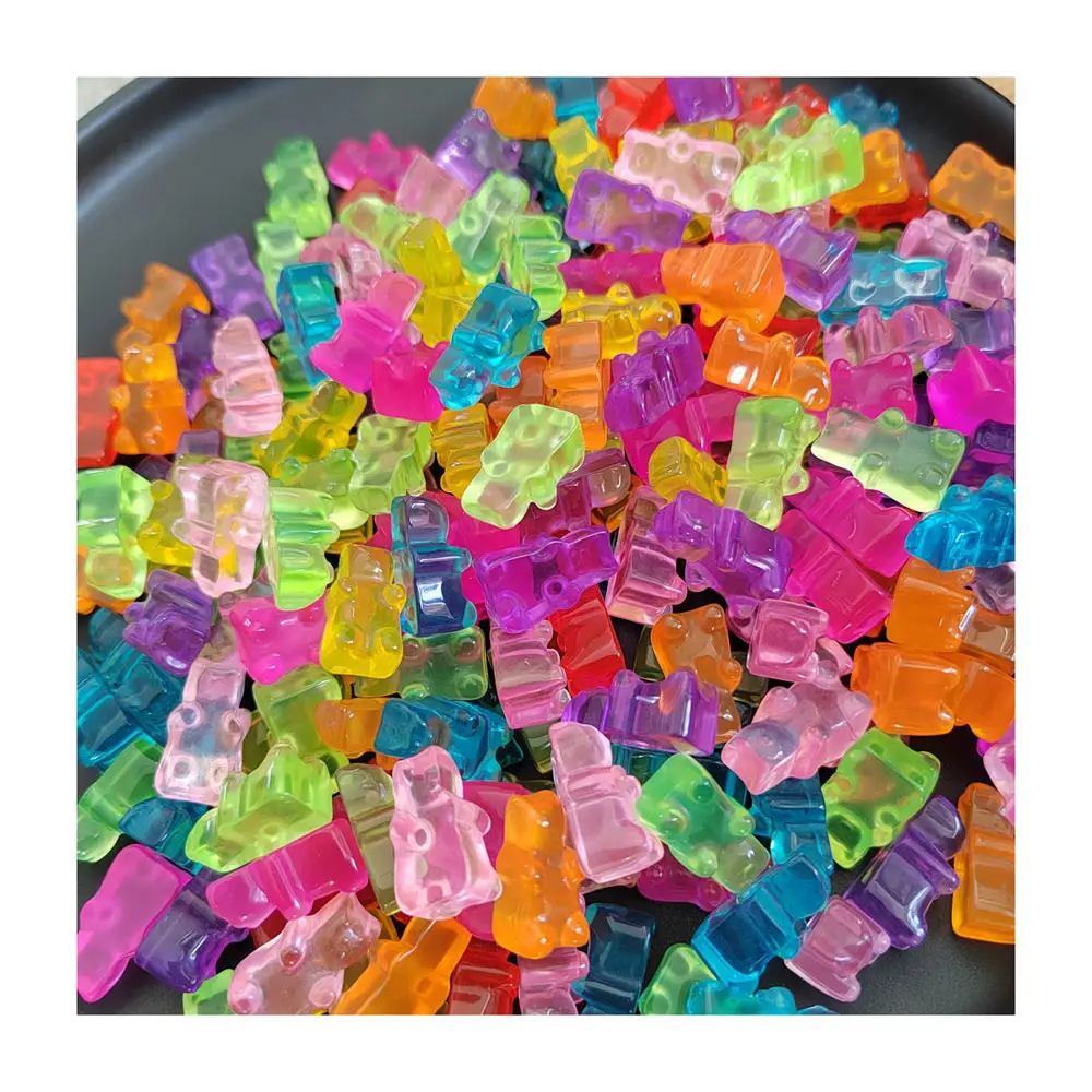Hot Selling 100Pcs 3D Gummy Bear Nail Art Charms Flatback Resin Craft Cabochon For Scrapbook Hair Clips Jewelry Making Supplier