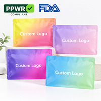 Pochettes d'emballage personnalisées à dégradé plat avec trois côtés scellés pour échantillons et packs promotionnels