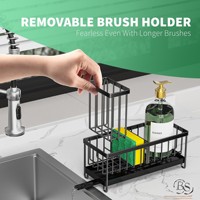 Support de rangement multifonctionnel et portable pour éponges de nettoyage, brosses à billes métalliques et tampons à récurer pour piscine, en acier robuste