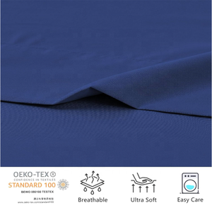 1500 iplik sayısı 4-Piece kolay Fit çift fırçalanmış konfor ve stil için nevresim takımı üç satır nakış çarşaf - Product Image 5