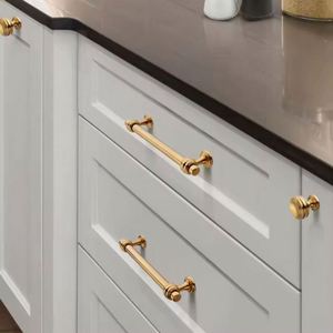 WEKIS Antique Gold Stainless Steel Drawer Pulls Cabinet Hardware Wardrobe <b>Door</b> Handle European Kitchen Hardware Brushed Gold - Product Image 1