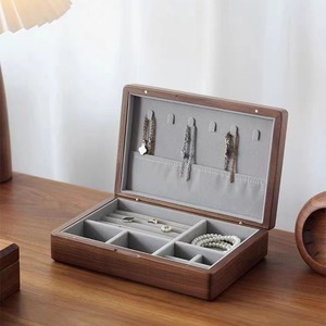 <b>Black</b> walnut wood jewelry <b>box</b>, solid wood jewelry storage <b>box</b>, jewelry ring, earring, gold jewelry storage <b>box</b>. - Product Image 1