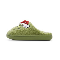 Automne hiver peluche pour pantoufles pour hommes femmes nouveau noël pour Grinch cheveux verts coton étrange pour pantoufles TPR