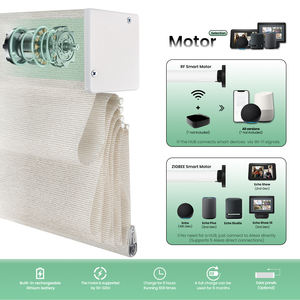 Persianas Enrollables Eléctricas Modernas con Control Remoto Tuya y WiFi de <span class=keywords><strong>Google</strong></span>, Persianas Romanas Motorizadas Inalámbricas con Bloqueo de Luz para Ventanas - Product Image 4