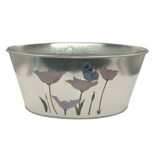 <span class=keywords><strong>Pot</strong></span> de fleurs rond mat en fer blanc Linye avec couvercle et brosse d'étanchéité pour plantes d'intérieur - Product Image 2