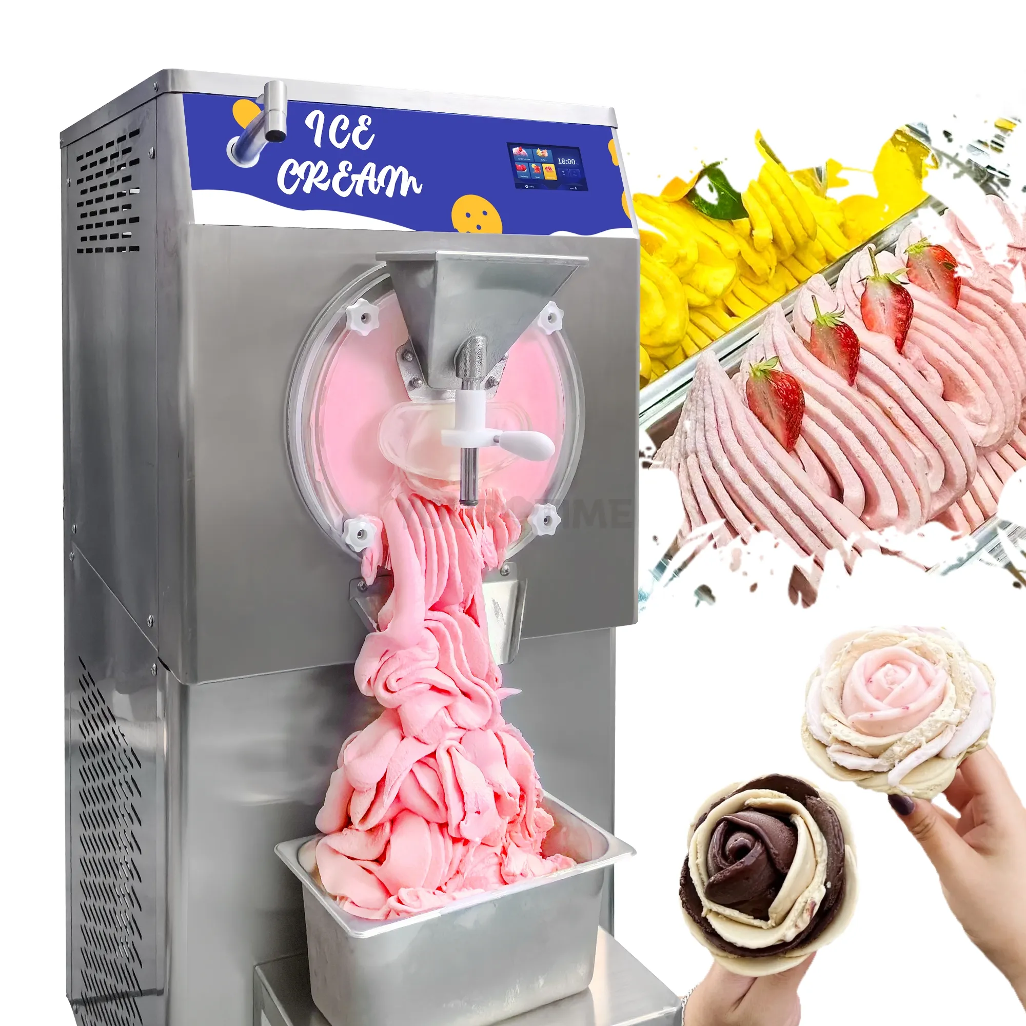 25L 상업용 하드 아이스크림 기계 특허 5 모드 조정 가능한 속도 Maquina de helado duro 배치 냉동고 이탈리아 젤라또 기계