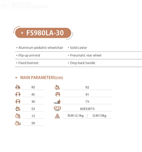 Sedia a Rotelle Pieghevole Manuale FS980LA per Anziani - Product Image 4