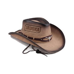 Men's Women's 2027 New Western Cowboy Leather <b>Hat</b> Digital Printed Heat-Transfer Printed Machine Embroidery Wide Brim Outdoor - Product Image 1