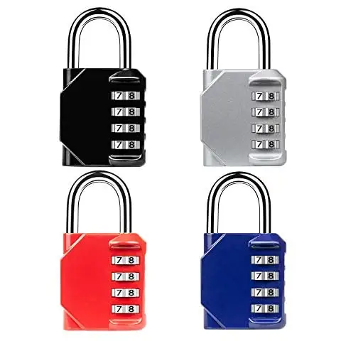 Combination Lock 4 Digit Outdoor Waterproof Padlock for School Gym Locker, Sports Locker, Fence/ Luggage Lock