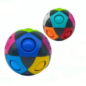 Großhandel Fingerfußball Spielzeug Zwölf-Loch Stressabbau Intelligenzwürfel Fingerspitzen-Kreisel Magischer Regenbogenball Spielzeug - Product Image 4