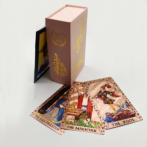 Gül pembe Oracle su geçirmez kart güverte altın folyo Tarot plastik Divination kartları aile uygulaması için gizemli kurulu oyunu - Product Image 5