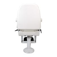 Chaise de capitaine marine pliable en cuir PU de qualité commerciale avec accoudoirs, repose-pieds et piédestal pour poste de pilotage de remorqueur portuaire