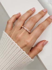 Bague de mariage solitaire FJ Fallon Fashion Jewelry plaquée or rose sur base en laiton <span class=keywords><strong>Pro</strong></span> - Product Image 3