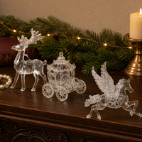 Pendentifs et décorations de Noël en cristal PC de haute qualité, populaires, durables, écologiques et réutilisables