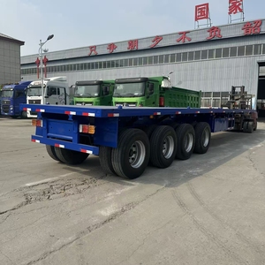 Meilleur Prix 30 40 50 Tonnes 2 3 4 Essieux <span class=keywords><strong>Remorque</strong></span> Plateau Neuve ou d'<span class=keywords><strong>Occasion</strong></span> pour Camion Porte-Conteneurs 40 FT 20 FT à Vendre - Product Image 1