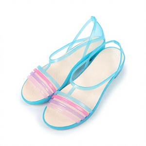 รองเท้าเจลลี่ผู้หญิง รองเท้าแตะแบบสวมเปิดนิ้วเท้า วัสดุ PVC สีลูกกวาด สำหรับใส่ไปชายหาด สไตล์ลำลอง - Product Image 4