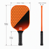 Raquette de pickleball professionnelle légère en fibre de verre alvéolée de 210g, absorbant les chocs, pour l'entraînement scolaire, ensemble OEM disponible