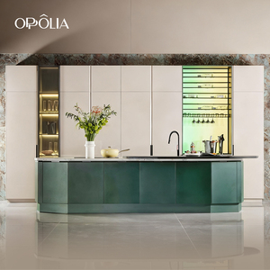 OPPOLIA Diseño Gratuito, Gabinetes <span class=keywords><strong>de</strong></span> Cocina Personalizados <span class=keywords><strong>de</strong></span> MDF y Madera Contrachapada en 48 Horas, Muebles <span class=keywords><strong>de</strong></span> Cocina con Isla Verde - Product Image 2