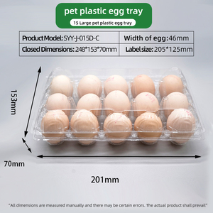 Bandeja para <span class=keywords><strong>Huevos</strong></span> de Plástico CPET Apilable, Resistente y Ecológica de 15 Cavidades con Tapa Abatible y Logotipo Personalizado - Product Image 6