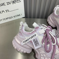 Baskets décontractées à lacets pour femmes, style 'Dad Shoes', à semelle épaisse et compensée, pour le printemps