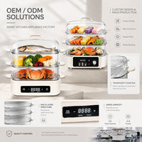 Steamer Listrik Multifungsi Rumah Tangga Terlaris Kapasitas Besar 22 Liter 3 Lapis Kontrol Digital 1200W Pengamanan Auto-Off