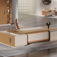 Scrivania Direzionale iULTRA Top Big CEO Silenziosa ed Elegante con Cassetti Frontali e Scaffali Aperti per Ufficio e Scrittura
