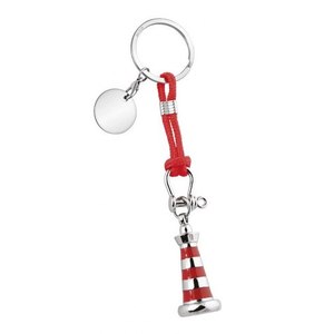Llavero de aleación con forma de faro y soporte para monedas, llavero de mosquetón moderno con impresión offset y UV, logotipo láser, nuevo estilo - Product Image 1