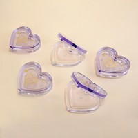 Personnalisé bling nouveau coeur forme amour cosmétique vide ombre à paupières étui violet crème blush conteneur
