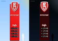 Panneau de signalisation de station-service personnalisable en couleur avec bandes lumineuses LED pour voitures et hôpitaux