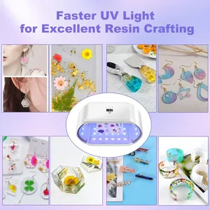 Lámpara de Resina UV Portátil y Plegable de 48W con Irradiación de Doble Cara |   Lámpara de Curado Rápido de Gran Tamaño con Tiempo Ajustable para Arte en Resina - Product Image 6