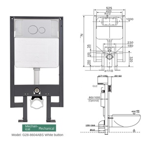Meijia Design moderne réservoir d'<span class=keywords><strong>eau</strong></span> <span class=keywords><strong>mural</strong></span> G98 ABS dissimulé caché toilette cintre salle de bain réservoir d'<span class=keywords><strong>eau</strong></span> <span class=keywords><strong>mural</strong></span> - Product Image 3