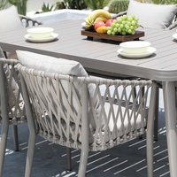 Trois pièces durables PE rotin mobilier d'extérieur petites tables chaises combinaison pour cour jardin terrasse balcon cour