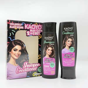 Set Capilar de Colágeno y Sésamo Negro, Champú Nutritivo Profundo <span class=keywords><strong>para</strong></span> el Cabello, Antiencrespamiento, Brillo Intenso, <span class=keywords><strong>para</strong></span> Salón de Belleza, Reventa en Supermercados - Product Image 1