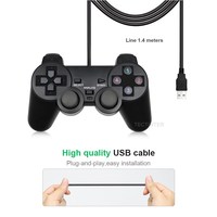 Manette de jeu USB pour PC, manette filaire avec double vibration, compatible avec Windows 11/10/8/7/XP, Plug and Play