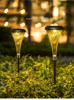 Lampe solaire de chemin Demax, lampe à cornet, lampes solaires de pelouse, indice de protection IP65, pour l'utilisation dans les jardins et les paysages, avec une lumière longue durée