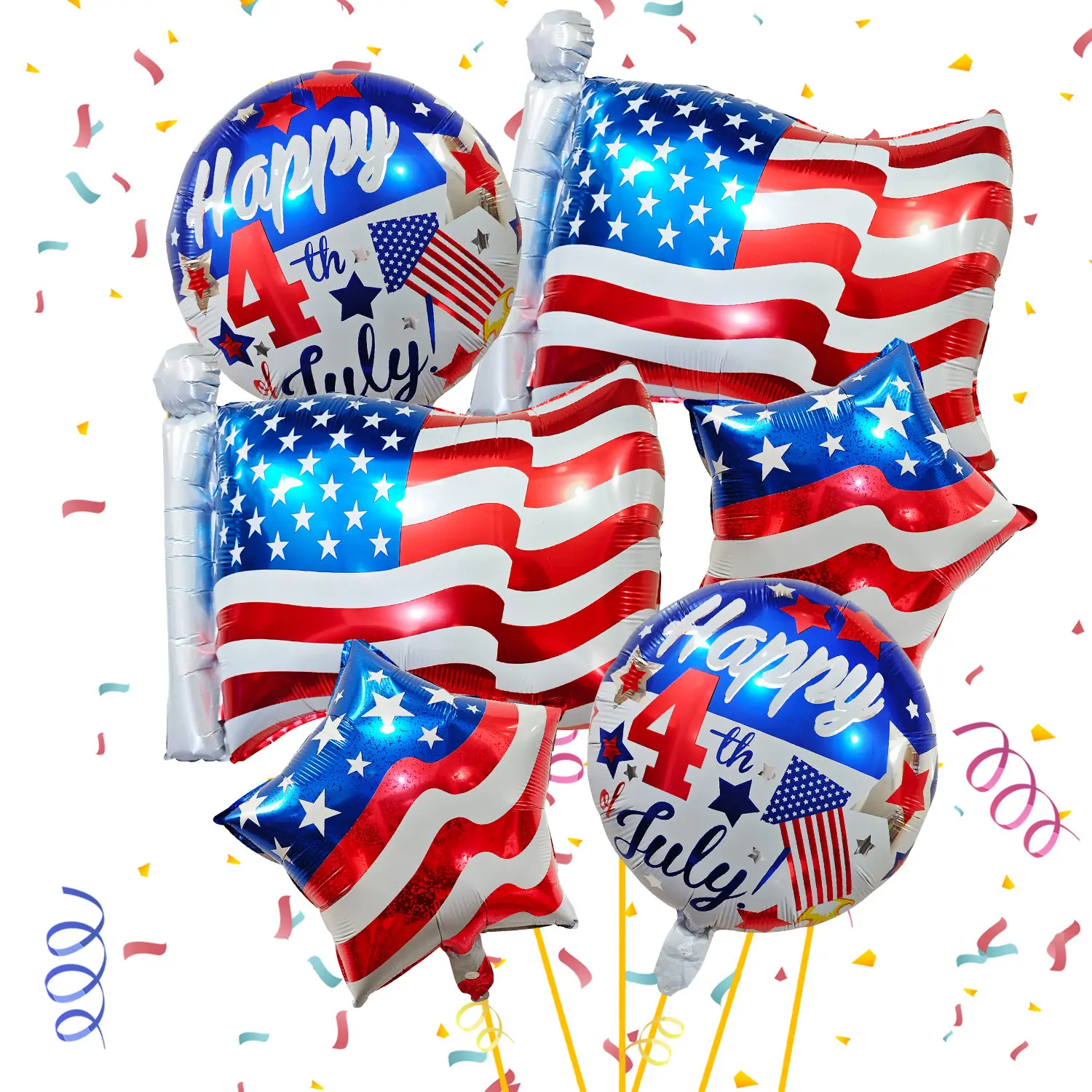 July Fourth Balloon Sets USA Balloon Flag Independence Day Goddess of Liberty Foil Balloons Decoration Party Supplies Toys