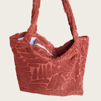 Sac fourre-tout personnalisé en tissu éponge de coton gaufré pour femmes, sac de plage en jacquard, serviette de plage 2 en 1, utilisation plage et extérieur