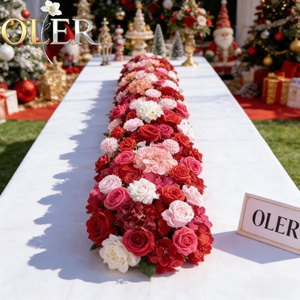 Chemin <span class=keywords><strong>de</strong></span> table floral <span class=keywords><strong>magnifique</strong></span> OLERAY, rangée <span class=keywords><strong>de</strong></span> fleurs artificielles pour allée <span class=keywords><strong>de</strong></span> mariage, pour un mariage somptueux - Product Image 1