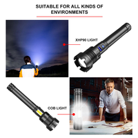 Lampe torche tactique à haute luminosité XHP90, torche LED super lumineuse, rechargeable par USB, zoomable, étanche, pour le camping