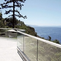 Rampe en verre à profil en U en aluminium de luxe moderne pour balcon, escalier, villa, de haute qualité