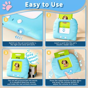Cartes flash parlantes en peluche Aullsaty pour les garçons et les filles de 1 à 6 ans, jouets sensoriels pour l'autisme, apprentissage éducatif Montessori, parole - Product Image 2