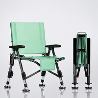 Chaise de pêche tout-terrain pliable avec dossier réglable, cadre en fer, tissu extérieur imperméable pour la pêche à la carpe