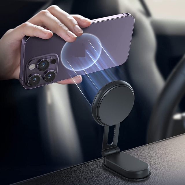 Universal Foldable Magnetic Car Phone Holder Factory Wholesale for Screen Dashboard with Back Adhesive for Desk & Bed