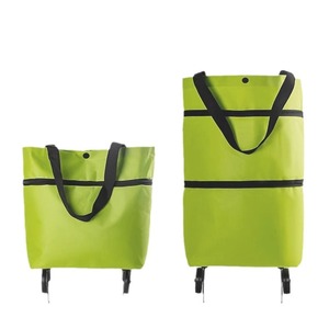 Chariot de courses pliable portable avec roues, grande capacité, charge de 15 kg, pour les courses et la maison, sac imperméable et durable - Product Image 3