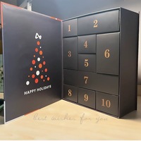 Calendrier de l'avent biodégradable personnalisé Noël emballage cosmétique boîte à tiroir calendrier de l'avent bijoux 10 jours boîtes cadeau en papier