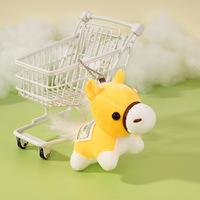 Portachiavi Peluche Cavallo Portafortuna con Stampa Dollaro, Giocattolo Motivazionale Creativo, Ornamento Divertente per Attirare la Ricchezza, OEM