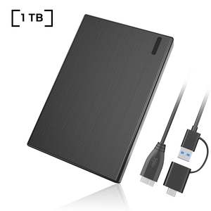 1TB Draagbare Externe Harde Schijf 2-in-1 USB 3.0 & Type-C Dubbele Interface Ultradunne HDD Plug & Play voor Windows Mac PS4 Xbox One - Product Image 1