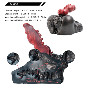 GEEBA Jouet sexuel réaliste pour hommes, modèle Monstre Noir Rouge, Stroker texturé, Vagin de démon, Pocket Pussy, Onahole, Fourniture d'usine - Product Image 3